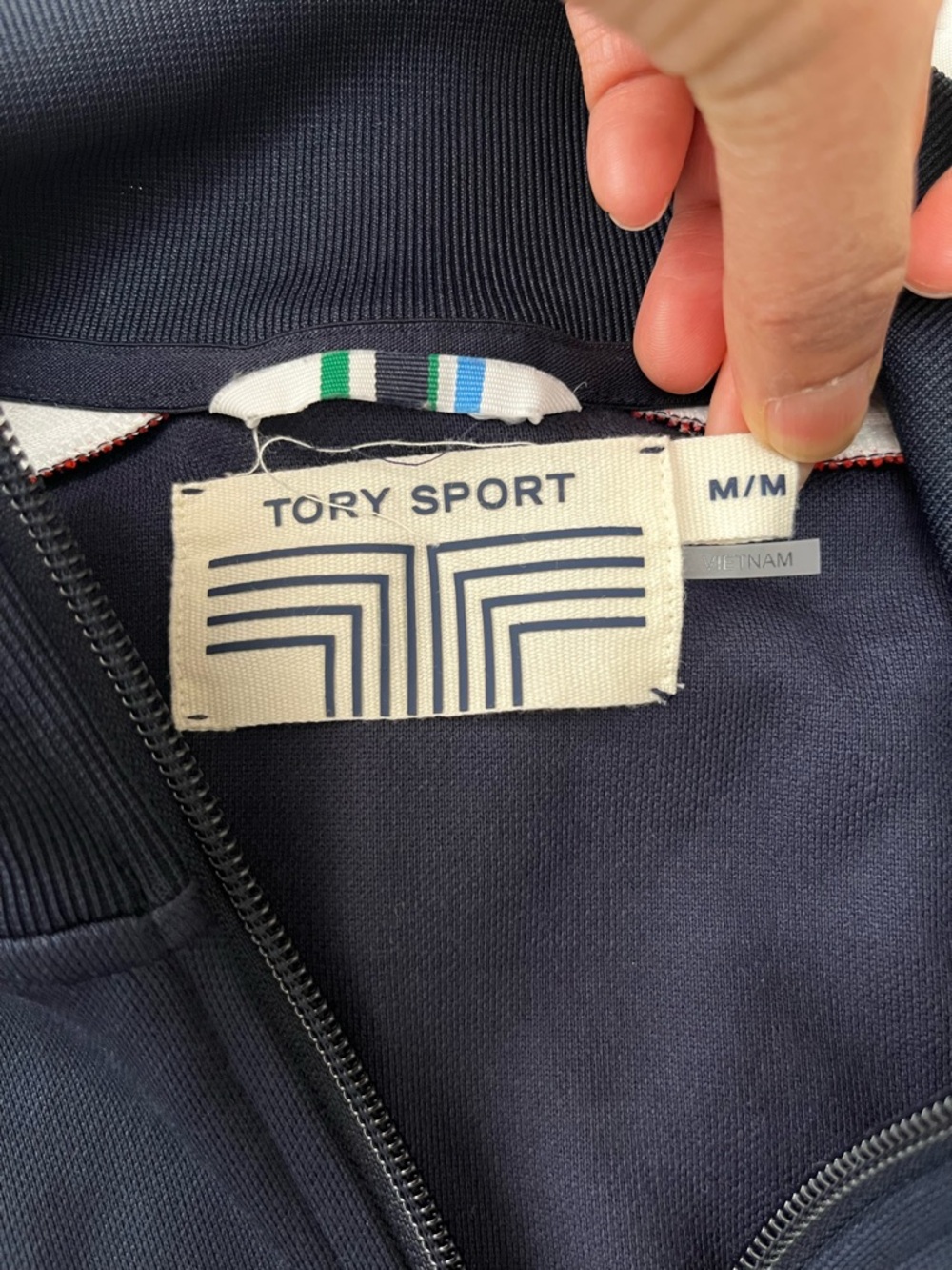 Tory Sport Navy Track Suit Set Jacket & Cropped Wide Leg Pants M - Picture 8 of 17